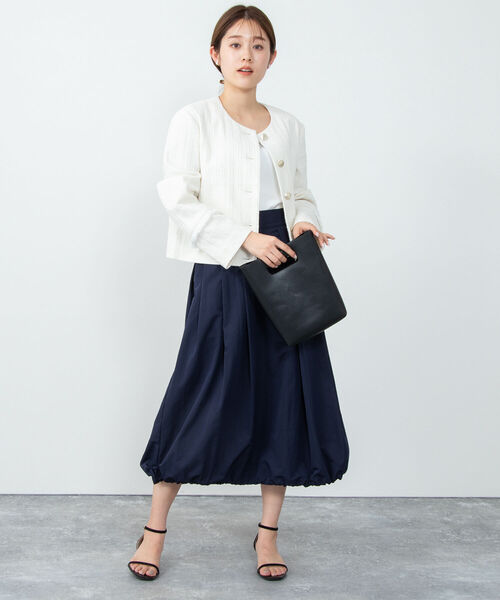 NOLLEY’S(ノーリーズ)の「◇【WEB限定】ジャガードツイードジャケット(ノーカラージャケット・レディース・オフホワイト・1/2)」の6枚目の写真