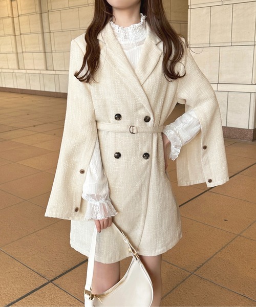 apres jour（アプレジュール）の「ツイードロングジャケット【ZOZOTOWN