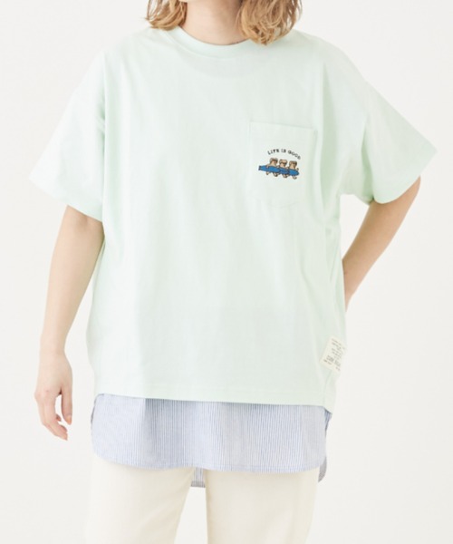 CUBE SUGAR（キューブシュガー）の「抗菌加工 OE天竺刺繍Tシャツ（T 