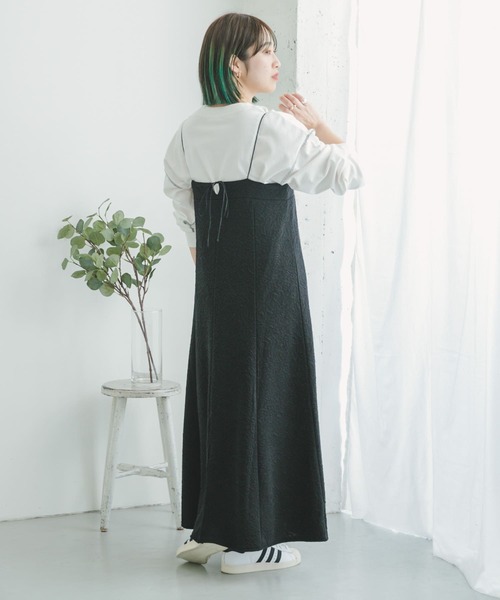 ITEMS URBANRESEARCH（アイテムズ アーバンリサーチ）の「フクレジャガードキャミワンピース（ワンピース・レディース・ブラック/カーキ・FREE）」の10枚目の写真