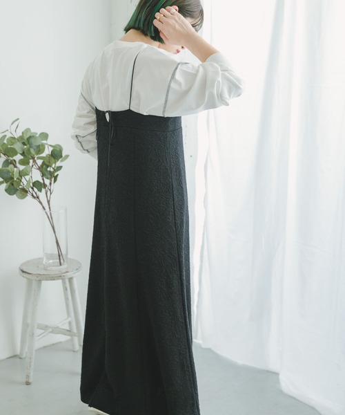 ITEMS URBANRESEARCH（アイテムズ アーバンリサーチ）の「フクレジャガードキャミワンピース（ワンピース・レディース・ブラック/カーキ・FREE）」の7枚目の写真