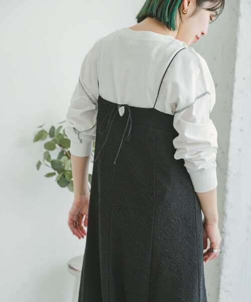 ITEMS URBANRESEARCH（アイテムズ アーバンリサーチ）の「フクレジャガードキャミワンピース（ワンピース・レディース・ブラック/カーキ・FREE）」の20枚目の写真