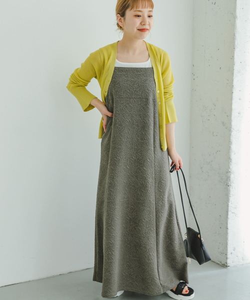 ITEMS URBANRESEARCH（アイテムズ アーバンリサーチ）の「フクレジャガードキャミワンピース（ワンピース・レディース・ブラック/カーキ・FREE）」の8枚目の写真