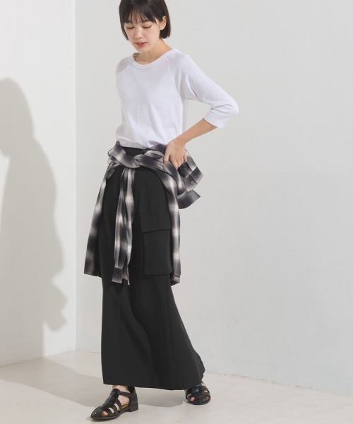 OMNES（オムネス）の「ストレッチジョーゼットワークタイトスカート（スカート・レディース・ベージュ系その他/アイボリー/カーキ/ブラック・FREE）」の19枚目の写真