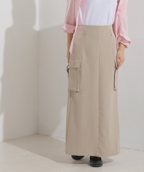 OMNES（オムネス）の「ストレッチジョーゼットワークタイトスカート（スカート・レディース・ベージュ系その他/アイボリー/カーキ/ブラック・FREE）」の18枚目の写真