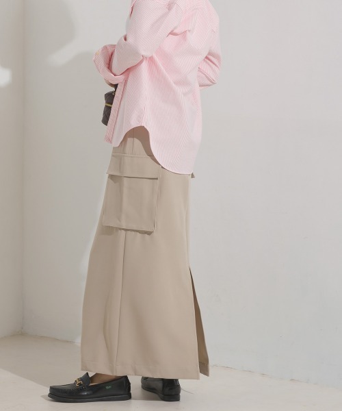 OMNES（オムネス）の「ストレッチジョーゼットワークタイトスカート（スカート・レディース・ベージュ系その他/アイボリー/カーキ/ブラック・FREE）」の17枚目の写真