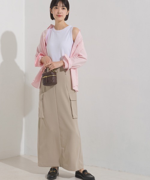 OMNES（オムネス）の「ストレッチジョーゼットワークタイトスカート（スカート・レディース・ベージュ系その他/アイボリー/カーキ/ブラック・FREE）」の14枚目の写真