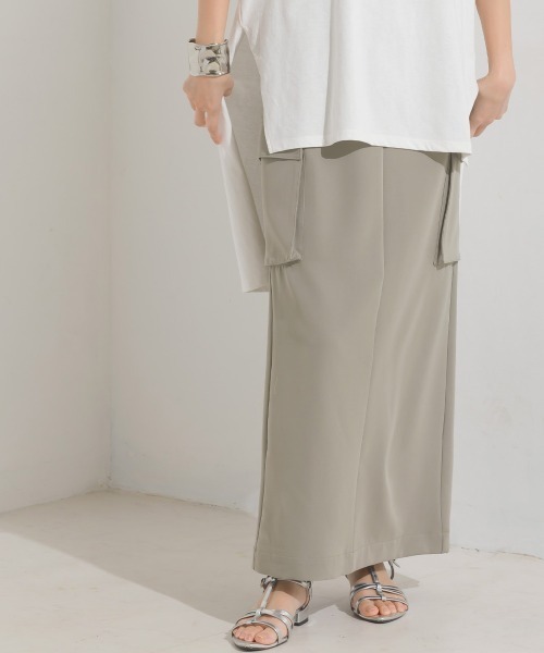 OMNES（オムネス）の「ストレッチジョーゼットワークタイトスカート（スカート・レディース・ベージュ系その他/アイボリー/カーキ/ブラック・FREE）」の13枚目の写真