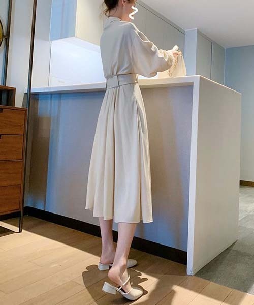 gossip!ロサンゼルス(ゴシップロサンゼルス)の「ティアードフレア ワンピース(ワンピース・レディース・ベージュ/ブラック・FREE)」の14枚目の写真