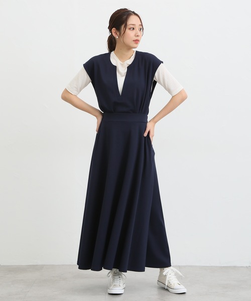 Honeys(ハニーズ)の「キーネックベスト(ベスト・レディース・ブラック/ライム/グレイッシュベージュ/ネイビー/アイボリー/モカ・L/S/LL/M)」の17枚目の写真