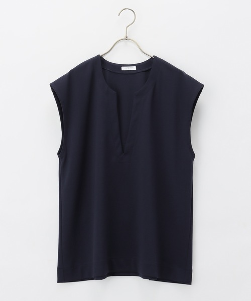 Honeys(ハニーズ)の「キーネックベスト(ベスト・レディース・ブラック/ライム/グレイッシュベージュ/ネイビー/アイボリー/モカ・L/S/LL/M)」の7枚目の写真