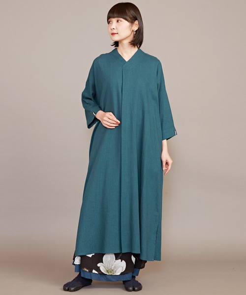 カヤ（カヤ）の「【カヤ】夕映えワンピース（ワンピース・レディース・グリーン系その他/スミクロ/レッド/ライトグレー/ダークネイビー・FREE）」の3枚目の写真