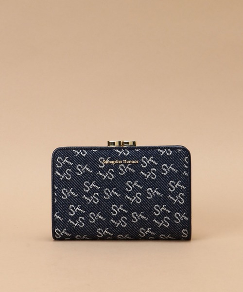 Samantha Thavasa（サマンサタバサ）の「Denim ST Jacquard二つ折り口金財布（財布・レディース・オフホワイト/ターコイズブルー/フューシャピンク/ネイビー・FREE）」の2枚目の写真