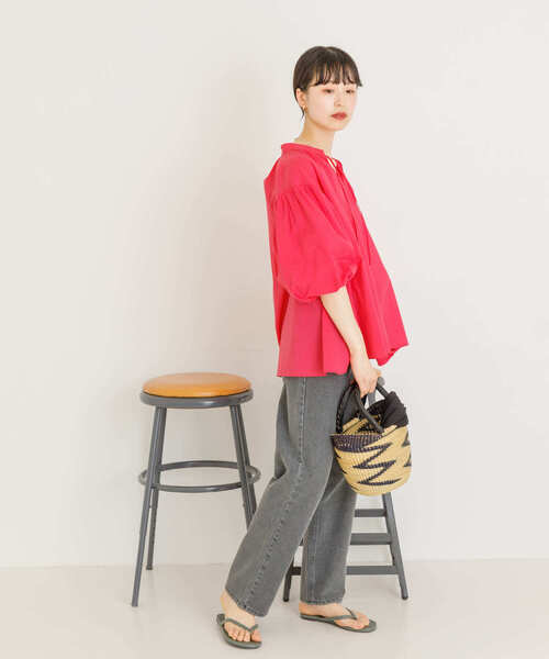 UR Lab.(アーバンリサーチラボ)の「ボリュームスリーブカフタンシャツ(シャツ/ブラウス・レディース・ブラック/ピンク/ベージュ・FREE)」の9枚目の写真