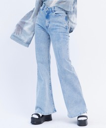 ハイウエストデニムフレアパンツ