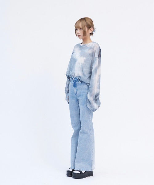 17HR（セブンティーンアワーズ）の「ハイウエストデニムフレアパンツ（デニムパンツ・レディース・ブラック/ブルー・SMALL/MEDIUM）」の8枚目の写真