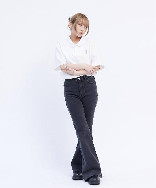 17HR（セブンティーンアワーズ）の「ハイウエストデニムフレアパンツ（デニムパンツ・レディース・ブラック/ブルー・SMALL/MEDIUM）」の21枚目の写真