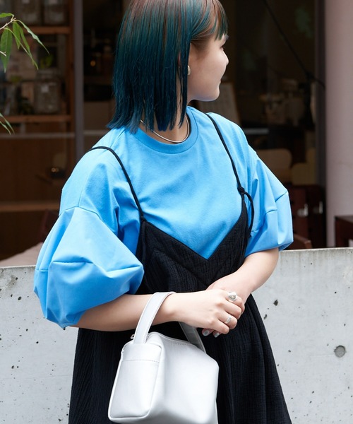 CIAOPANIC TYPY(チャオパニックティピー)の「【WEB限定】ボリュームスリーブコンビTEE(Tシャツ/カットソー・レディース・ホワイト/ブラック/イエロー/ブルー・ONE SIZE)」の3枚目の写真