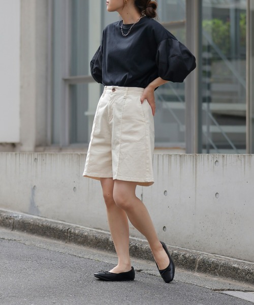 CIAOPANIC TYPY(チャオパニックティピー)の「【WEB限定】ボリュームスリーブコンビTEE(Tシャツ/カットソー・レディース・ホワイト/ブラック/イエロー/ブルー・ONE SIZE)」の19枚目の写真