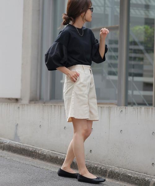 CIAOPANIC TYPY(チャオパニックティピー)の「【WEB限定】ボリュームスリーブコンビTEE(Tシャツ/カットソー・レディース・ホワイト/ブラック/イエロー/ブルー・ONE SIZE)」の20枚目の写真