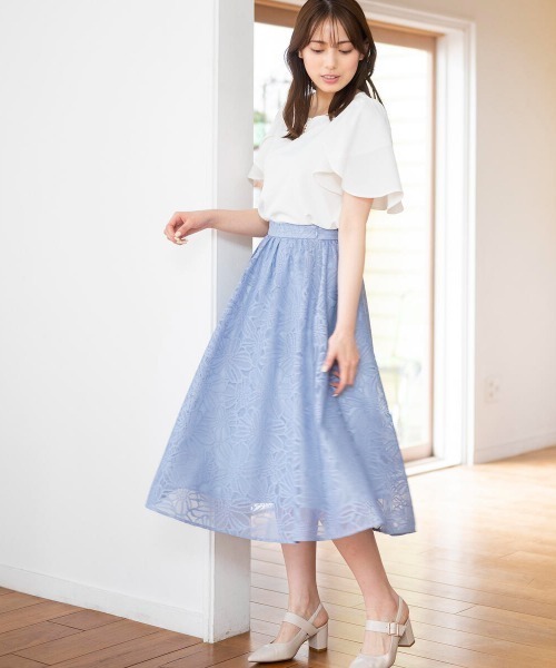 MISCH MASCH(ミッシュマッシュ)の「パールフレアスリーブブラウス(シャツ/ブラウス・レディース・ホワイト/ピンク系その他/ブルー系その他/ブラック/ブラック×ブラック・M)」の7枚目の写真