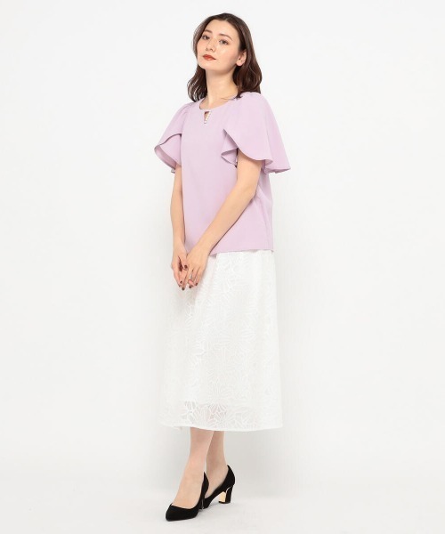 MISCH MASCH(ミッシュマッシュ)の「パールフレアスリーブブラウス(シャツ/ブラウス・レディース・ホワイト/ピンク系その他/ブルー系その他/ブラック/ブラック×ブラック・M)」の11枚目の写真