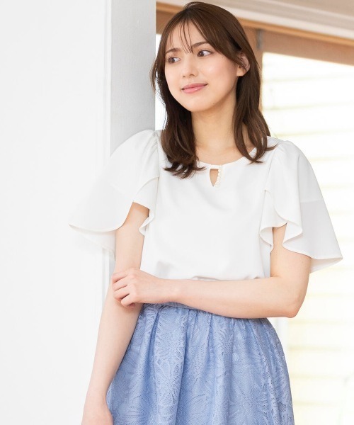 MISCH MASCH(ミッシュマッシュ)の「パールフレアスリーブブラウス(シャツ/ブラウス・レディース・ホワイト/ピンク系その他/ブルー系その他/ブラック/ブラック×ブラック・M)」の18枚目の写真