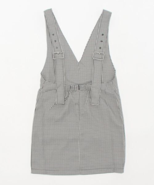 one way（ワンウェイ）の「ショートVネックジャンスカ（ジャンパースカート・レディース・ライトベージュ/ダークグレー/ブラック・FREE）」の4枚目の写真