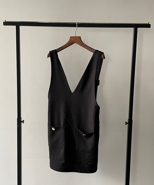 one way（ワンウェイ）の「ショートVネックジャンスカ（ジャンパースカート・レディース・ライトベージュ/ダークグレー/ブラック・FREE）」の12枚目の写真