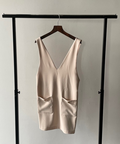 one way（ワンウェイ）の「ショートVネックジャンスカ（ジャンパースカート・レディース・ライトベージュ/ダークグレー/ブラック・FREE）」の20枚目の写真