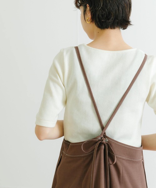 URBAN RESEARCH（アーバンリサーチ）の「ソフトコットンリブ5分袖カットソー（Tシャツ/カットソー・レディース・ブラック/オフホワイト/ベージュ系その他・FREE）」の4枚目の写真