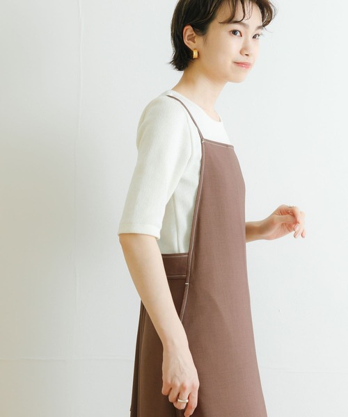 URBAN RESEARCH（アーバンリサーチ）の「ソフトコットンリブ5分袖カットソー（Tシャツ/カットソー・レディース・ブラック/オフホワイト/ベージュ系その他・FREE）」の6枚目の写真