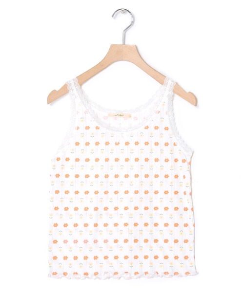Alley by w closet（アリーバイダブルクローゼット）の「【Alley】レトロ柄レースキャミ（キャミソール・レディース・ホワイト×ブルー/ホワイト系その他/レッド系その他/ホワイト×イエロー/ホワイト系その他2・FREE）」の3枚目の写真