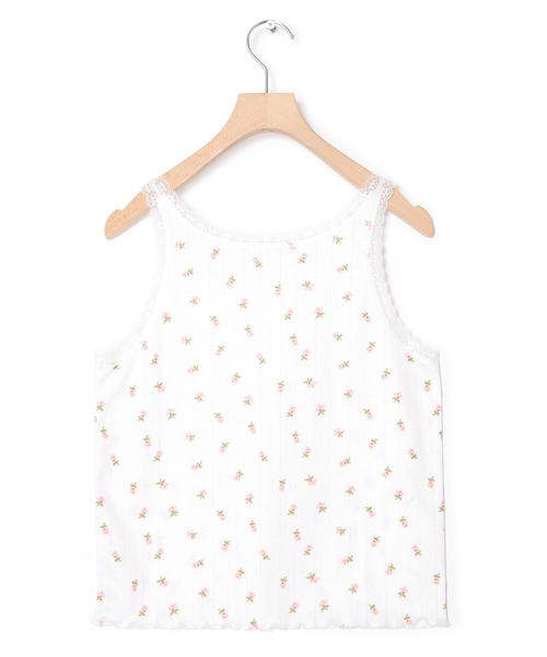 Alley by w closet（アリーバイダブルクローゼット）の「【Alley】レトロ柄レースキャミ（キャミソール・レディース・ホワイト×ブルー/ホワイト系その他/レッド系その他/ホワイト×イエロー/ホワイト系その他2・FREE）」の14枚目の写真