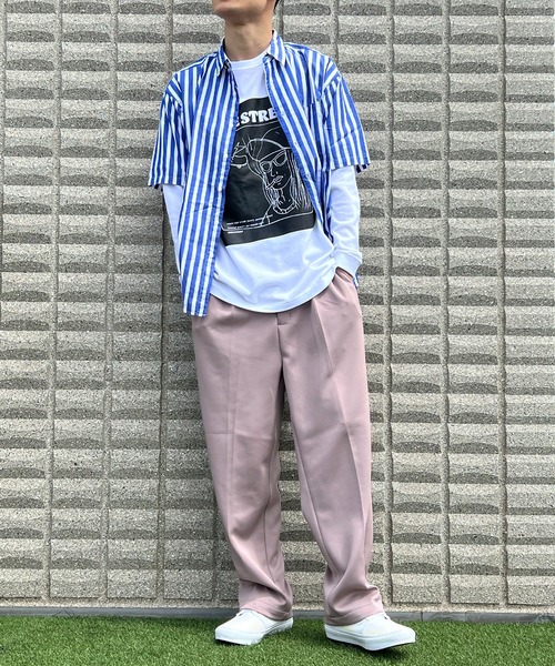 【セール】スラックス ツータック ワイドパンツ ポンチ素材 メンズ（スラックス）｜BEATJIVE（ビートジャイブ）