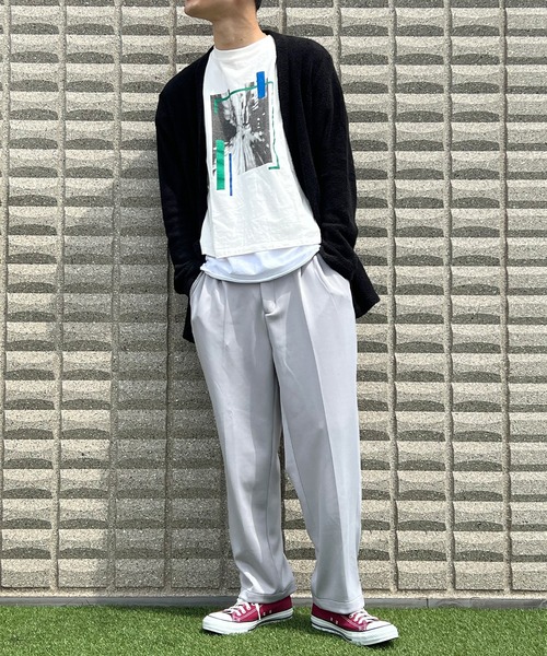 【セール】スラックス ツータック ワイドパンツ ポンチ素材 メンズ（スラックス）｜BEATJIVE（ビートジャイブ）