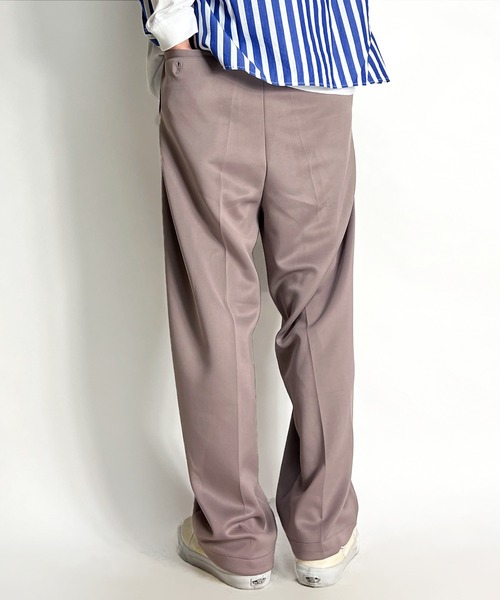 【セール】スラックス ツータック ワイドパンツ ポンチ素材 メンズ（スラックス）｜BEATJIVE（ビートジャイブ）