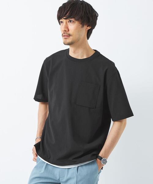 green label relaxing（グリーンレーベルリラクシング）の「ドライ タンクトップ レイヤード Tシャツ -吸水速乾-（Tシャツ/カットソー・メンズ・グレー/ブラック/オリーブ/ネイビー・S/M/L/XL）」の2枚目の写真
