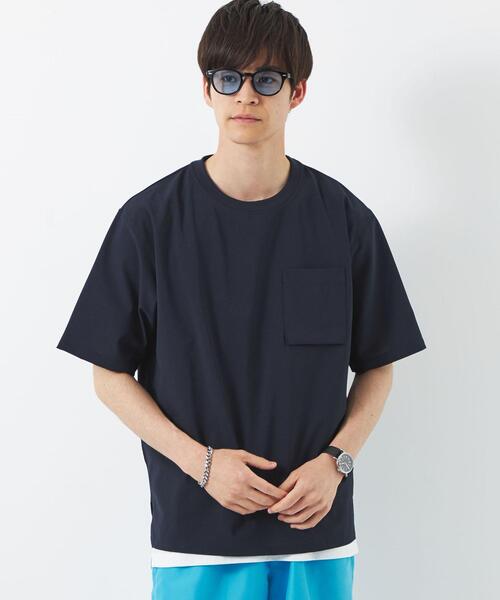 green label relaxing（グリーンレーベルリラクシング）の「ドライ タンクトップ レイヤード Tシャツ -吸水速乾-（Tシャツ/カットソー・メンズ・グレー/ブラック/オリーブ/ネイビー・S/M/L/XL）」の13枚目の写真