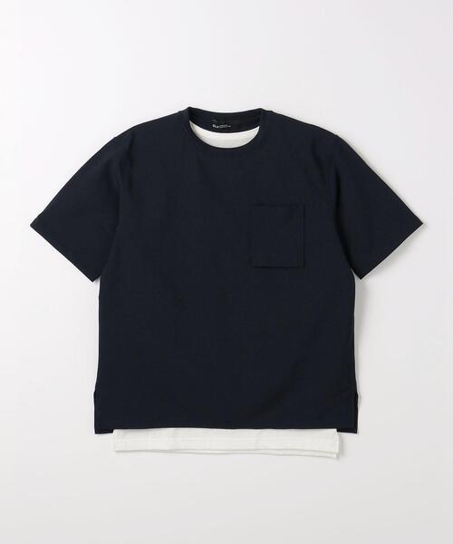 green label relaxing（グリーンレーベルリラクシング）の「ドライ タンクトップ レイヤード Tシャツ -吸水速乾-（Tシャツ/カットソー・メンズ・グレー/ブラック/オリーブ/ネイビー・S/M/L/XL）」の14枚目の写真
