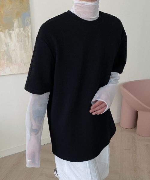 HOLY IN CODE(ホーリーインコード)の「HOLY IN CODE no.8739 span see through pola t(Tシャツ/カットソー・メンズ・ブラック/ホワイト・FREE)」の2枚目の写真
