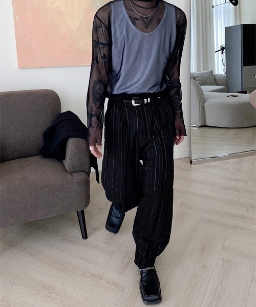 HOLY IN CODE(ホーリーインコード)の「HOLY IN CODE no.8739 span see through pola t(Tシャツ/カットソー・メンズ・ブラック/ホワイト・FREE)」の6枚目の写真