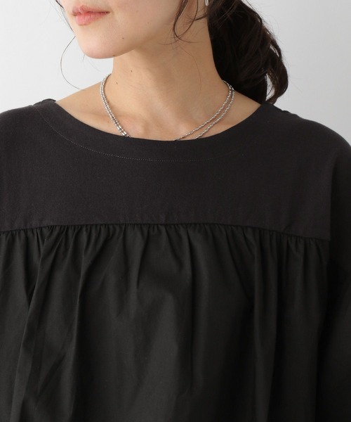 LEPSIM（レプシィム）の「ドッキングショートプルオーバー　198553（Tシャツ/カットソー・レディース・ブラック/オフホワイト/オリーブ・FREE）」の13枚目の写真