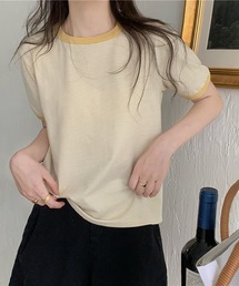 コットンミニマルボーダーTシャツ