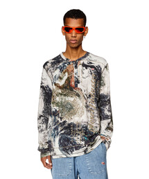 DIESEL（ディーゼル）の「メンズ Tシャツ 長袖 ヘンリーネック