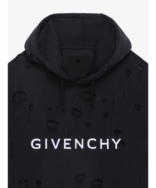 GIVENCHY（ジバンシイ）の「CLASSIC FIT HOLE HOODIE（パーカー・メンズ・ブラック・XX-SMALL/SMALL）」の2枚目の写真