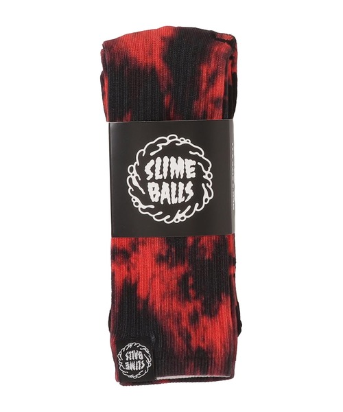 SANTA CRUZ(サンタクルーズ)の「Slime Balls / スライムボールズ MONO SPLAT SOCKS CREW APPAREL ACCESSORIES モノ スプラット クルー ソックス(ソックス/靴下・メンズ・ブラック/レッド・FREE)」の2枚目の写真