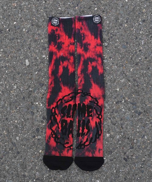 SANTA CRUZ(サンタクルーズ)の「Slime Balls / スライムボールズ MONO SPLAT SOCKS CREW APPAREL ACCESSORIES モノ スプラット クルー ソックス(ソックス/靴下・メンズ・ブラック/レッド・FREE)」の8枚目の写真