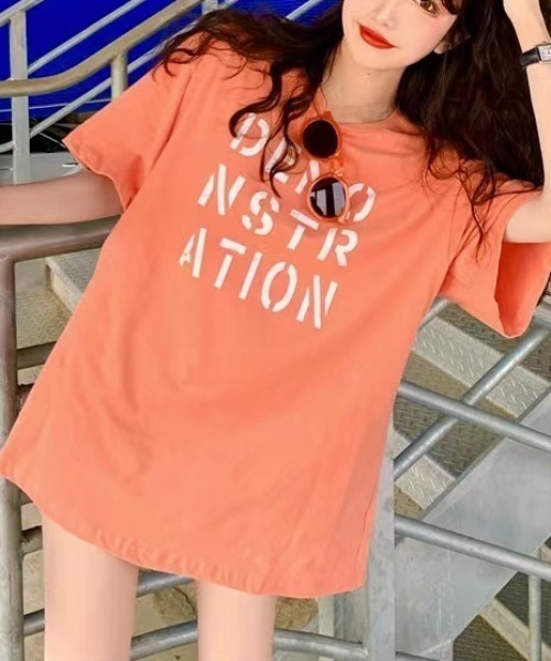 Sibra(シブラ)の「オーバーサイズTシャツ(Tシャツ/カットソー・レディース・ホワイト/ブラック/オレンジ/ブルー/ピンク・M)」の21枚目の写真