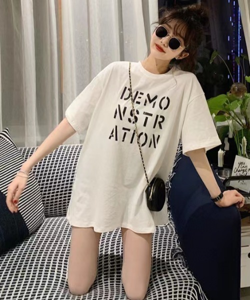 Sibra(シブラ)の「オーバーサイズTシャツ(Tシャツ/カットソー・レディース・ホワイト/ブラック/オレンジ/ブルー/ピンク・M)」の22枚目の写真